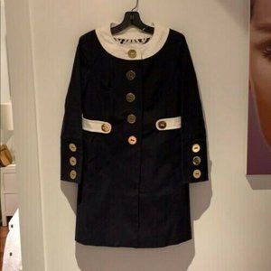 Milly navy/white gold button coat jacket 2